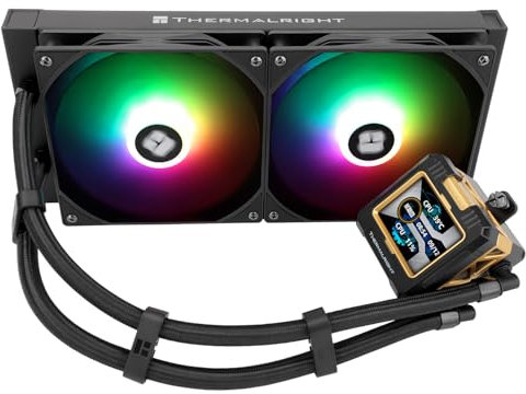 TR FW280 ARGB nero AIO CPU liquido di raffreddamento, schermo LCD IPS con risoluzione 320x240, per AM4 / AM5 / Intel LGA1700 / 1851, schermo LCD fonoassorbente magnetico da 2,4 pollici per immagini