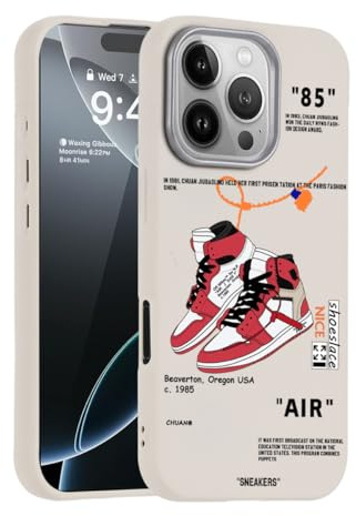 CHBSHENG Cool Design Phone Case for iPhone 14 Pro Case for Boys Men Aesthetic Shockproof Basketball Sneaker Sports Designer Cases Compatible with iPhone 14 Pro Beige