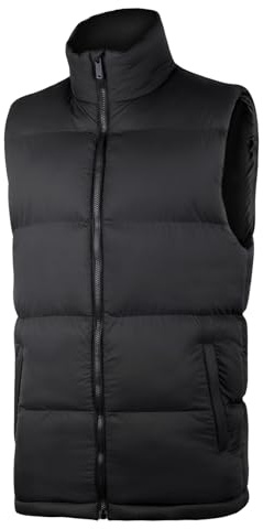 BWBIKE Ropa de Abrigo de Invierno para Hombre Chaleco Acolchado Cuello Alto Casual Chaleco Suave Chaqueta sin Mangas Acolchada Gruesa a Prueba de Viento
