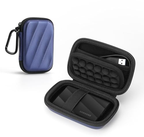 SSD Hard Case Compatible with Samsung T9/T7 Shield/T7 Portable SSD Drive USB 4TB,2TB,1TB, Portable Travel Carrying Storage Protective Cover Bag (Blue)
