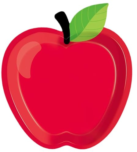 Generisch 24 Stück Pappteller mit rotem Apfel, Dekorationen für den Schulanfang, Pappteller, erster Schultag, Schulen, Einweggeschirr für 24 Gäste, für Weihnachten, Kindergarten Vorschule