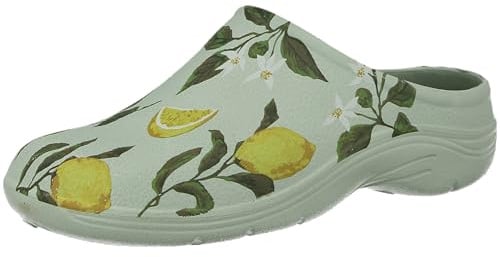 Outdoor Soul Unisex Slip-On Pattern or Plain Garden Clogs (Lemons, UK Footwear Size System, Adult, Women, Numeric, Medium, 8)