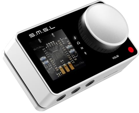 SMSL Nano ONE Pro Tarjeta de sonido externa, chip DSP de alta fidelidad, sonido envolvente virtual 7.1, para Windows/Mac/Phone/Live Stream/Game, salida de auriculares de 3.5 mm, entrada de micrófono