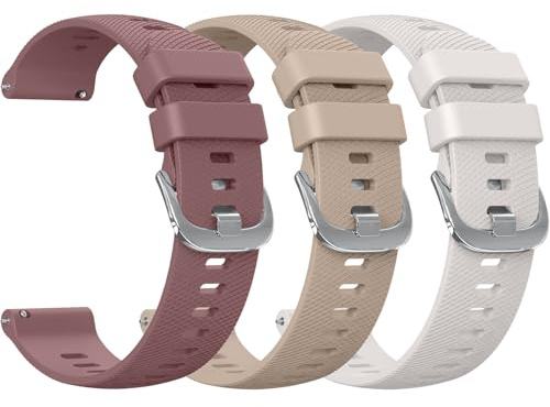 Meliya 3 Piezas Correa para 22mm 20mm Reloj Inteligente Hombre Mujer, Liberación Rápida de Silicona Suave Pulseras de Repuesto