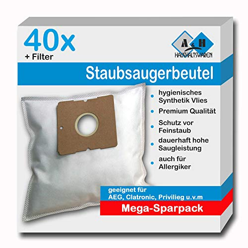 40 Staubsaugerbeutel geeignet für Fakir Prestige A1 | A2 | A220 | B220 | C240
