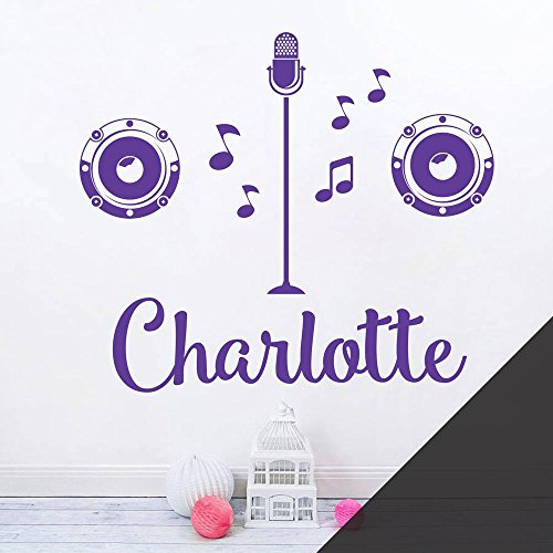 Wandtattoo für Mädchen, Popstar, X-Faktor, Sänger, Karaoke, Mikrofon, Musik, Schwarz