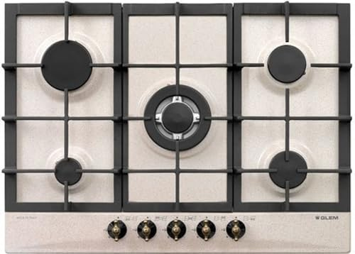 GT755HSA - Piano Cottura 5 Fuochi Gas 70 cm (1 Bruciatore Tripla Corona) Avena