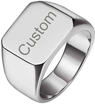 Custom4U Preferred Biker Edelstahl Herren Ring Silber Personalisiert Hip Hop Punk Ring Vintage Kronen Siegelring Size 11