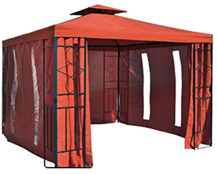 habeig Pavillon Seitenteile mit Fenster & Reißverschluß an jeder Seite 4Stück ohne Pavilliongestell (Terrakotta #31)