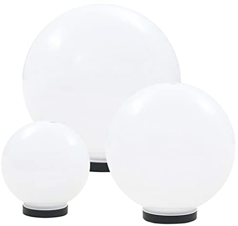 vidaXL 3x Gartenleuchte LED 20/30/40 cm Kugelleuchte Kugellampe Außenleuchte