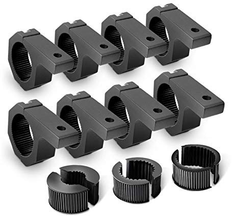 Nilight Horizontale Stangenklemmen-Montage-Set für Off-Road-LED-Lichtleiste auf Dachträger, Rollkäfighalter, 2 Jahre Garantie (90021H), 8 Stück (1 Stück), Schwarz