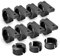 Nilight Horizontale Stangenklemmen-Montage-Set für Off-Road-LED-Lichtleiste auf Dachträger, Rollkäfighalter, 2 Jahre Garantie (90021H), 8 Stück (1 Stück), Schwarz