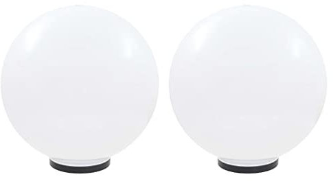 vidaXL 2x LED Gartenleuchte Kugelleuchte Kugellampe Lichtkugel Gartenkugel Leuchtkugel Außenlampe Gartenlampe Außenleuchte Leuchte Lampe Garten 50cm PMMA