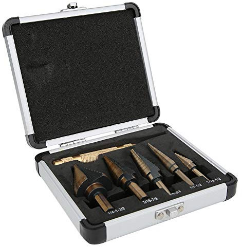 5 Stk. HSS-Stufenbohrer, Triangular Shank Step Drill Hole Cutter, Pagodenkegel-Reibahle-Bohrer, mit Körnung, für alle Arten der Feinbohrbearbeitung