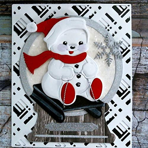 EDQZ Schneemann Stanzschablonen DIY Scrapbook Prägung Papier Karten machen Dekor Handwerk Thanksgiving Weihnachten Handwerk Stanzform – Silber