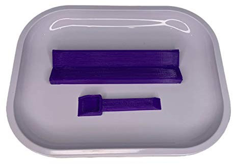 Limted Edition Metal Rolling Tray Bundle with Cradle and Scoop by ShopperSales Purple/White