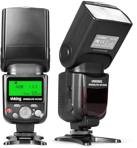 Voking VK750II TTL Camera Flash Speedlite with LCD Screen Compatible with Nikon D3500 D3400 D3300 D3200 D3100 D5600 D7100 D7200 D5300 D5500 D500 D850 D750 and Other DSLR Cameras with Standard Hot Shoe