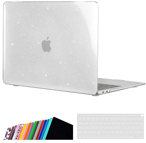 iNeseon Custodia Compatibile con 2021 2020 2019 2018 MacBook Air 13 Retina (A2337 M1/ A2179/ A1932), Cover Rigida Protettivo Case + Copertura Tastiera, Chiaro Lucido