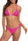Halcurt Damen Triangel Bikini Push Up Badeanzüge Halter Bikinis Set Neon Pink L