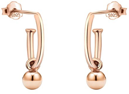 SOFIA MILANI - Women's Earrings 925 Silver - Rose Gold Plated - Ball Stud Earring - E1154