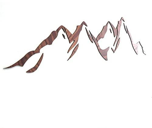 Wanddekoration aus Holz, Der Berg ruft, Berg Silhouette, Holzdekoration, Wanddeko, Wohnzimmer, Alpen, Berge, 3D Bergpanorama – 150 cm (B)