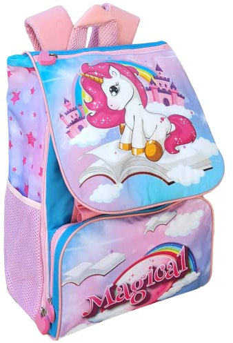 Zaino Estensibile Unicorno, borsa, scuola, tempo libero, passeggio, 40 x 29 x 27 Cm, rosa - UNI0807