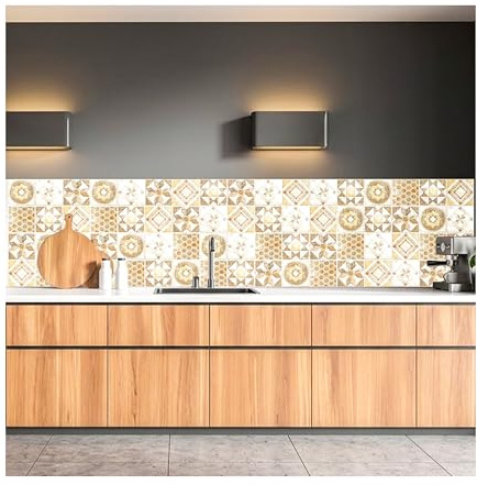 Dimex Küchenrückwand Folie selbstklebend Vintage beige Fliesen | Klebefolie - Dekofolie - Spritzschutz für Küche | Made in EU - 260 cm x 60 cm