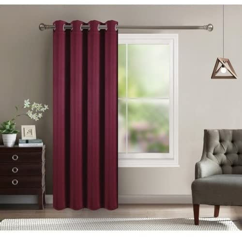 HOMEROKK Rideau Occultant 100% Polyester (Bordeaux, 140 X 240 cm)