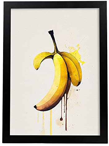 Nacnic Vollfarbiges Banane Poster. Illustrationen von Obst, Gemüse und gesunder Ernährung im urbanen Kunst Stil. Innenarchitektur und Dekoration. A4.