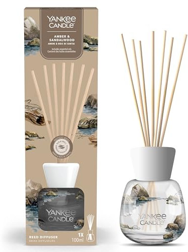 Yankee Candle Signature Diffusore a bastoncini | Ambra & Sandalo | 100 ml | Fino a 10 settimane di fragranza | Confezione riciclabile | Un regalo perfetto per una donna