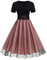 Odizli Robes Rockabilly pour femme années 50 à manches courtes en maille à pois en tulle pour l'été, Rose, S