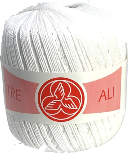 Tre Ali Cucirni Tre stelle – 100% Puro Cotone – 100 Gr – Titolo 8 (000 Bianco)