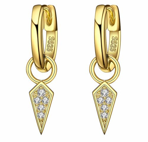 GW Ohrringe Damen Creolen Gold Aus 925 Sterling Silber Damenschmuck Damen Hoops Ohrringe Geschenke für Frauen Herren (Gold creolen)