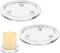 2 portavelas redondos de cristal transparente, portavelas de vidrio transparente de 10 cm, bandeja de velas, decoración de base de pedestal para bodas, fiestas, decoración de fiestas en el hogar