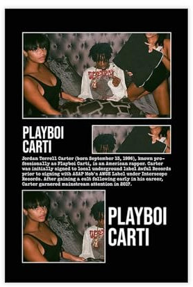 Yeepi Playboi Carti Poster, Playboi Carti, Albumcover, Poster, Leinwandposter, Wandkunst, Dekordruck, Gemälde für Wohnzimmer, Schlafzimmer, Dekoration, ungerahmt, 30 x 45 cm