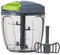 Ourokhome Garlic Grinder Onion Chopper, 2 in 1 Manual Food Processor Portable Speed Pull String Vegetable Cutter for Veggies, Ginger, Fruits, Nuts, Herbs with a blend blade etc, 900 ml, Gray