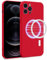 MyGadget Cover [ MagSafe ] per Apple iPhone 12 Pro Max - Custodia in Silicone Morbido a Doppio Strato – Case con Protezione Fotocamera & Fodera Interna - Rosso