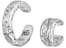 HG HAZE & GLORY Ohrringe Herren aus 925 Sterling Silber, Schmuck Männer, Silberohrringe oxidiert, EarcuffSet, Cool, Like it rough