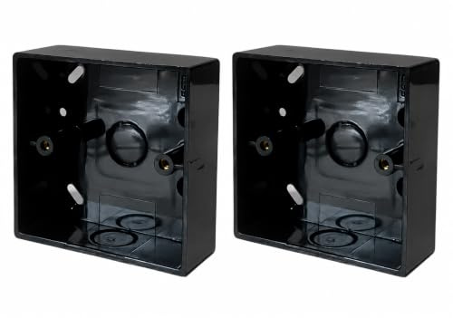 Black Electrical Surface Pattress Box 1 Gang 2 Pack