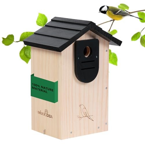 MIXXIDEA Vogelhaus aus Zedernholz, Vogelhaus aus Holz für den Außenbereich, Kolibrihaus für den Außenbereich, mit Stabiler Struktur, für Garten Hinterhof Terrasse