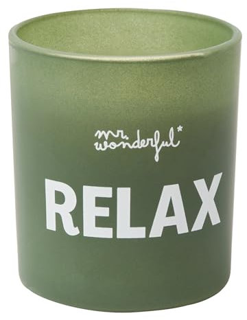 Mr. Wonderful - Vela perfumada - Relax - Realizada en cera vegetal - Presentada en envase de vidrio - Fragancia persistente - Aroma: té verde