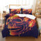 GAOYUCHUN Skull on Fire Duvet Cover Set 3 PCS Hotel Quality Quilt Cover Bedding Sets Bed Covers with Pillowcases with Zipper Closure Breathable Stylish Comforter King（220x240cm）