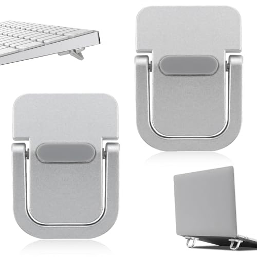2pcs Keyboard Stand,Mini Keyboard Stand Laptop Feet Self-Adhesive Keyboard Stand PC Keyboard Stand Pc for Most Keyboards(Silver Color)