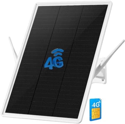 Routeur 4G LTE Solaire Extérieure sans Fil, Box 4G avec Carte SIM, Borne WiFi Antenne 4G CLE 150Mpbs,Lancer 2.4GHz Wi-FI 150Mpbs,2 Antennes Externe,Modem Carte SIM pour Tout Opérateur (34 * 24cm)