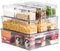 10 Pack Fridge Organisers with Lids, Bpa Free Fridge Storage Containers, 3 Sizes Stackable Clear Fridge Storage Organiser ,Pantry Storage Container, Kitchen Storage & Organisation for Fruit Vegetable