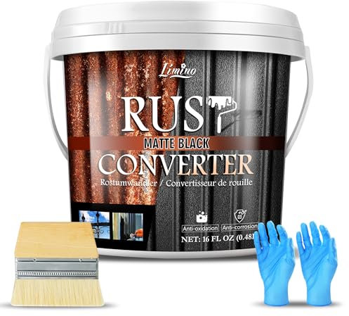 Rust Converter for Metal - Black Metal Primer and Rust Remover, Rust Reformer & Rust Encapsulator, Long-lasting Anti-Rust Effect, Rust Inhibitor Paint for Cars and Various Metal Surfaces (473ml)