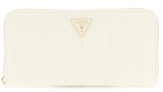 GUESS Aldina SLG Zip Around Wallet L Cream White