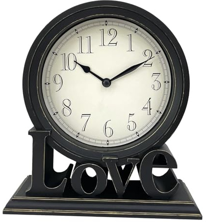Sharplace Tischuhr, analoge Uhr, superleise, europäischer Stil, klassisch, dekorativ, Retro, für Tisch, Wohnzimmer, Zimmerdekoration, Küche, Desktop, Style A