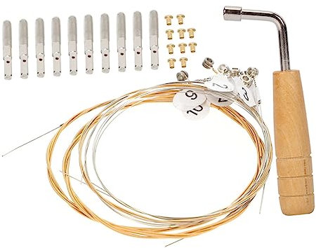 VICASKY 1 Satz Durables Lyra Saiten mit Saiten Saitenstiften und Stimmwerkzeug Professionelles Zubehör für Präzises und Zuverlässige Saitenfixierung für Lyra Spieler