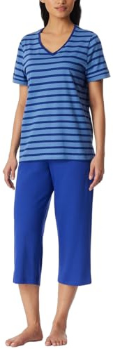 Schiesser Damen Schlafanzug 3/4 Hose Kurzarm Single-Jersey Qualität - Casual Essentials